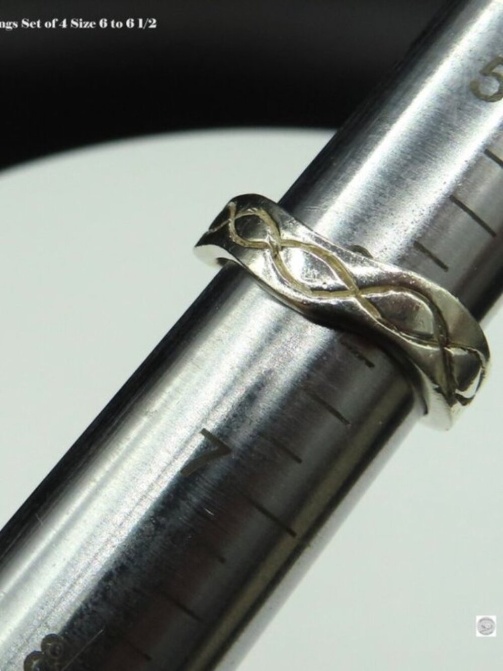 Sterling Silver Rings Set of 4 Size 6 to 6.5 - Picture 12 of 14